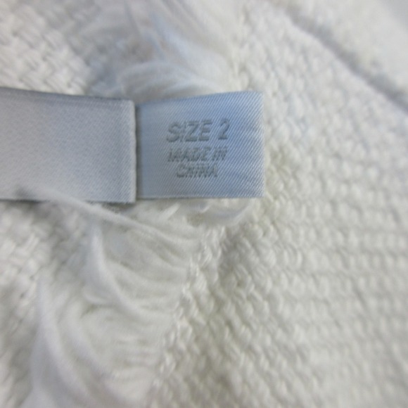 T Alexander Wang Fringe Sleeveless Top Women 2 White Burlap Cotton Textured 180 - Picture 4 of 10